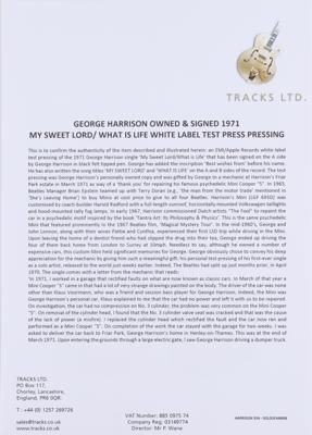 Lot #8065 George Harrison Personally-Owned and Signed Test Pressing of ‘My Sweet Lord' - Image 4