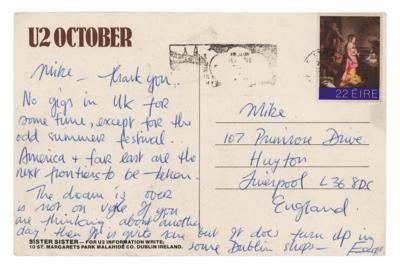 Lot #8376 U2: The Edge Autograph Letter Signed - Image 1