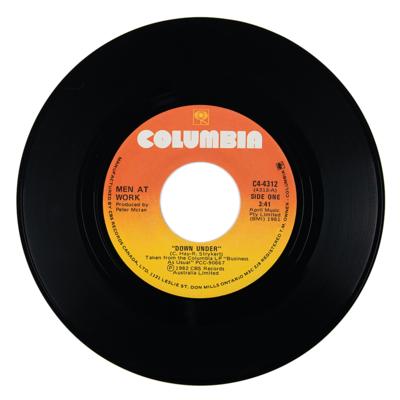 Lot #8403 Men at Work Signed 45 RPM Record - Image 2