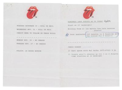 Lot #8133 Rolling Stones 1969 Jimi Hendrix?s Electric Lady Studios Recording Sessions Invoice - Image 2