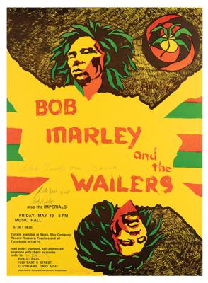 Lot #8269 Bob Marley and the Wailers Signed 1979 Cleveland Concert Poster - Image 1