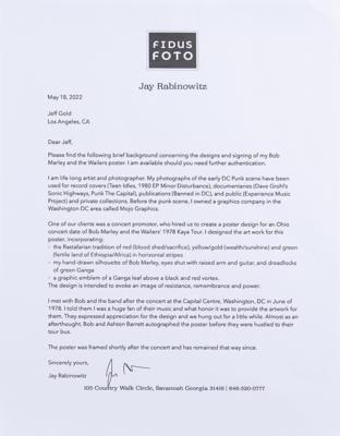 Lot #8269 Bob Marley and the Wailers Signed 1979 Cleveland Concert Poster - Image 5