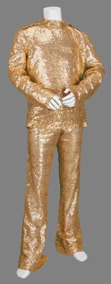 Lot #8423 Prince's Stage-Worn Gold Sequin Two-Piece Suit - Image 1