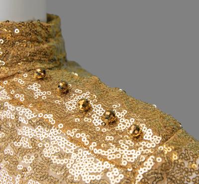 Lot #8423 Prince's Stage-Worn Gold Sequin Two-Piece Suit - Image 5