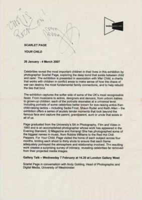 Lot #8170 Jimmy Page Signed Exhibition Sheet