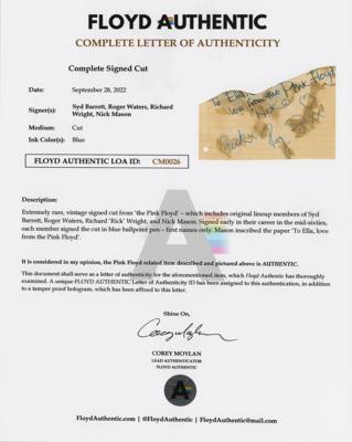 Lot #8172 Pink Floyd Signatures with Syd Barrett - Image 3