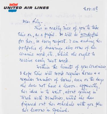 Lot #8039 Edie Sedgwick: Alice Sedgwick and Lily Saarinen (9) Handwritten Letters with Original Photograph of Edie - Image 3