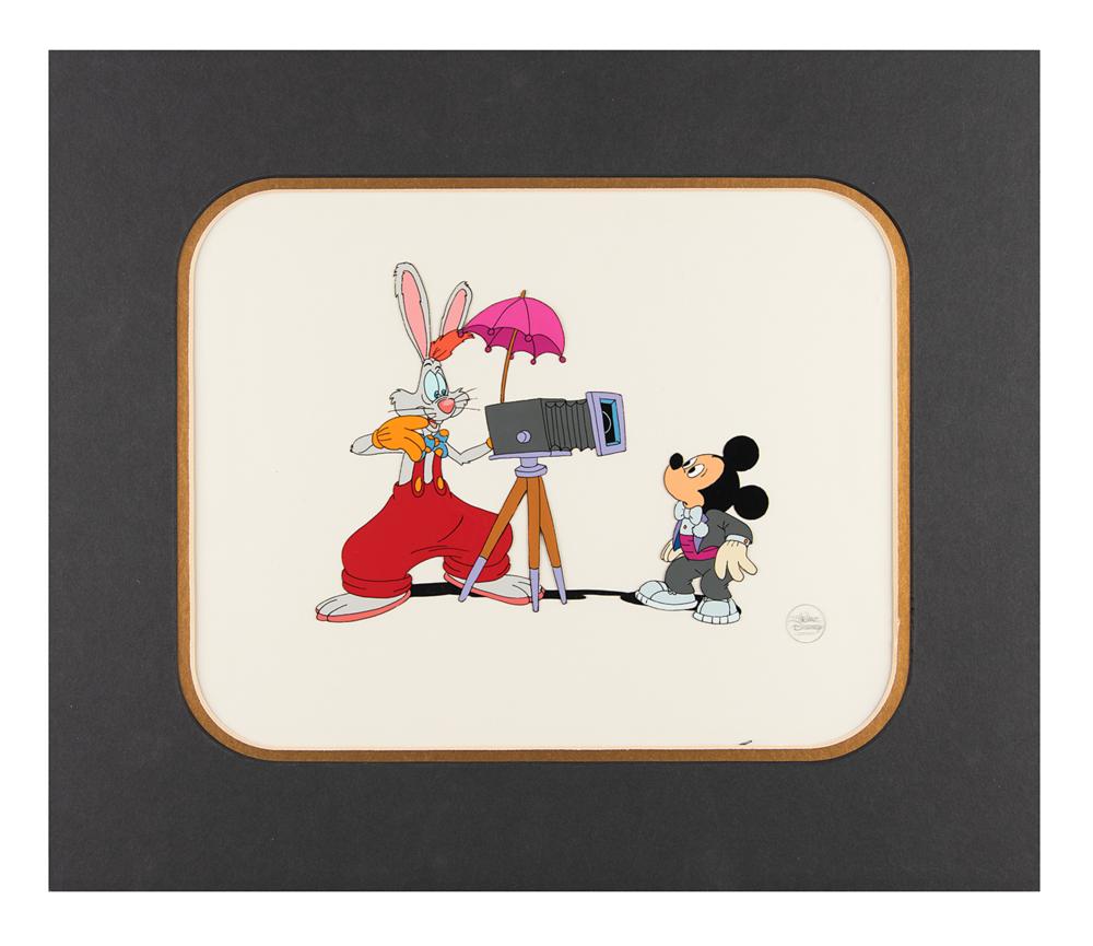 Mickey Mouse and Roger Rabbit production cel from Mickey's 60th
