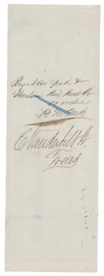 Lot #1231 Cornelius Vanderbilt II Signed Check - Image 1