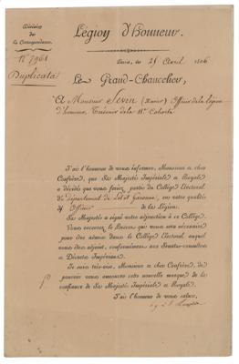 Lot #1184 Bernard Germain de Lacepede Document Signed - Image 1