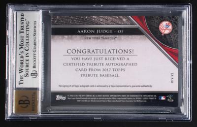 Lot #1893 2017 Topps Tribute Aaron Judge Autograph (99/199) BGS NM-MT+ 8.5/10 Baseball Card - Image 2