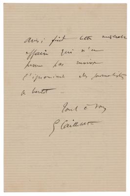 Lot #1308 Gustave Caillebotte Autograph Letter Signed - Image 2