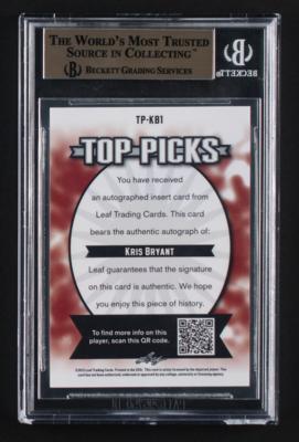 Lot #1858 2013 Leaf Metal Draft Top Picks Prismatic Blue Kris Bryant (2/3) BGS GEM MINT 9.5 - Image 2