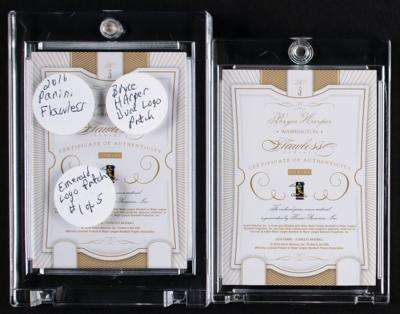Lot #1870 2016 Panini Flawless (2) Emerald Bryce Harper Dual Patch Cards (1/5 and 5/5) - Image 2