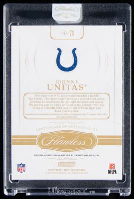 Lot #1900 2018 Panini Flawless Johnny Unitas Diamond (8/10) - Image 2