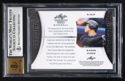 Lot #1865 2015 Leaf Trinity Aaron Judge Autograph BGS NM-MT+ 8.5/10 Baseball Card - Image 2