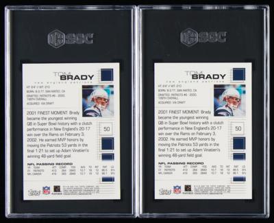 Lot #1855 2002 Topps Finest #50 Tom Brady (2) SGC 8 and 8.5 - Image 2