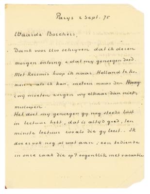 Lot #1301 Vincent van Gogh Autograph Letter Signed - Image 1
