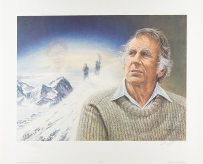Lot #1167 Edmund Hillary Signed Print: 'Hillary Conquers Everest—May 29, 1953' - Image 1