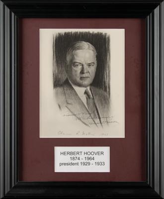 Lot #1044 Herbert Hoover Signed Print - Image 1