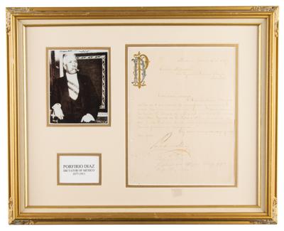 Lot #1149 Porfirio Diaz Letter Signed - Image 1