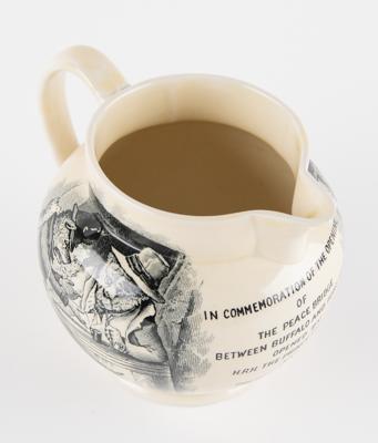 Lot #1033 Calvin Coolidge and Prince of Wales: Peace Bridge Pitcher Mason Pitcher - Image 1