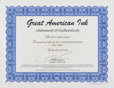 Lot #1407 Betty Boop and Pudgy model cel from a King Features production Model Cel - Image 3