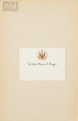 Lot #1136 Warren E. Burger's Personally-Owned Book - Image 2
