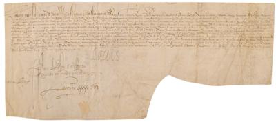 Lot #1111 King Louis XIII Document Signed - Image 1