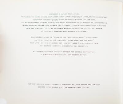 Lot #1304 Ansel Adams Signed Book - Image 4