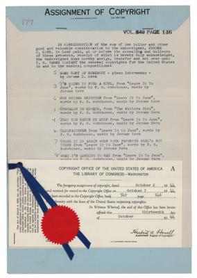 Lot #1618 Jerome Kern Document Signed - Image 1