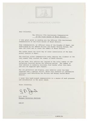 Lot #1169 Edmund Hillary and Tenzing Norgay Signed Commemorative Cover - Image 5