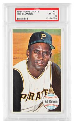 Lot #1838 1964 Topps #11 Roberto Clemente PSA NM-MT 8 Sports Card - Image 1