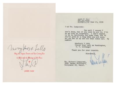 Lot #1526 James M. Cain (2) Signed Items - Image 1