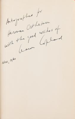 Lot #1605 Aaron Copland Signed Book - Image 2