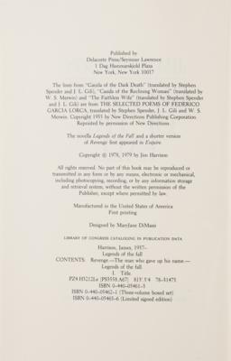 Lot #1544 Jim Harrison Signed Book - Image 5
