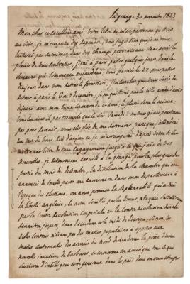 Lot #1237 Marquis de Lafayette Autograph Letter Signed - Image 1