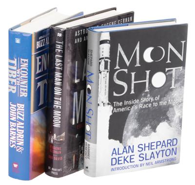 Lot #1291 Moonwalkers (3) Signed Books - Buzz Aldrin, Gene Cernan, and Alan Shepard - Image 1