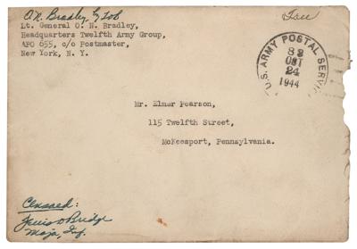 Lot #1240 Omar Bradley Typed Letter Signed with First United States Army Patch - Image 2
