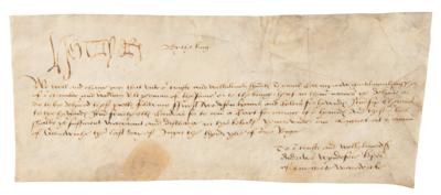 Lot #1110 King Henry VIII Document Signed - Image 1
