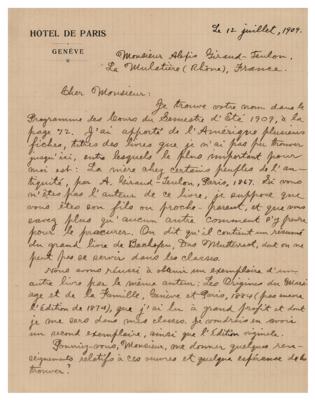 Lot #1123 Johan Jakob Bachofen Autograph Letter Signed - Image 5