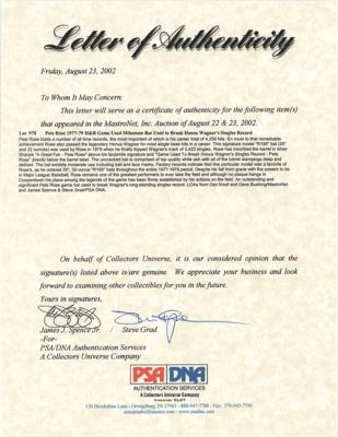 Lot #1804 Pete Rose: Once bound for the Hall of Fame?Pete Rose's bat 