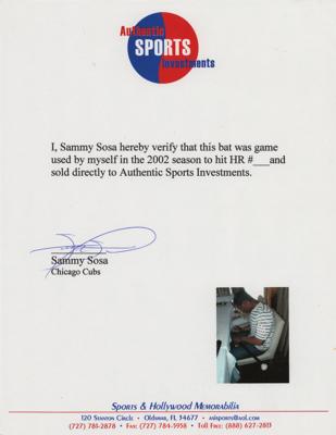 Lot #2002 Sammy Sosa's Game-Used Home Run Bat - Image 9