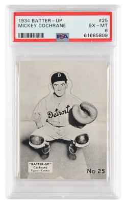 Lot #1821 1934 Batter-Up #25 Mickey Cochrane PSA EX-MT 6 Baseball Card - Image 1