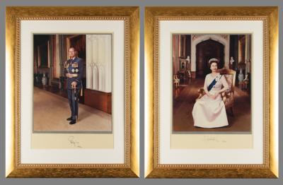 Lot #1116 Queen Elizabeth II and Prince Philip Signed Oversized Photographs - Image 1