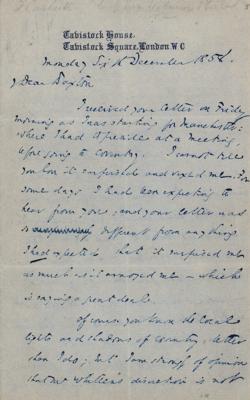 Lot #1500. Charles Dickens Autograph Letter Signed