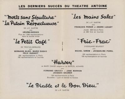 Lot #1512 Jean-Paul Sartre Signed Program - Image 3