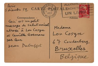 Lot #1310 Jean Dubuffet Autograph Note Signed - Image 1