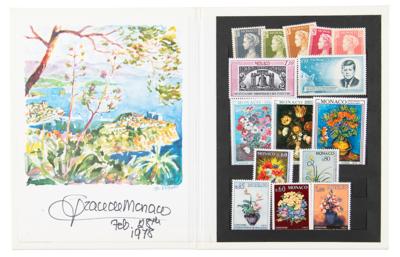 Lot #1201 Princess Grace of Monaco Signed Philatelic Card - Image 1