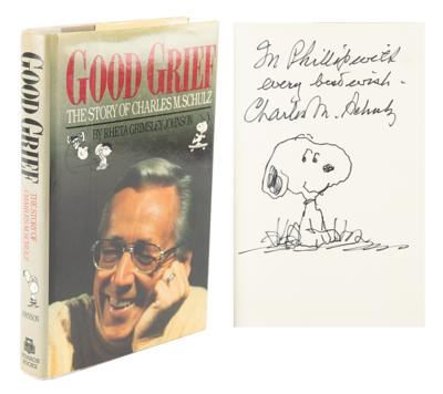 Lot #1398 Charles Schulz Signed Book with Snoopy Sketch - Image 1